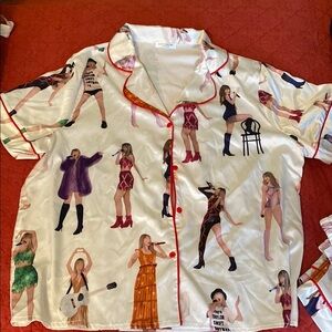 Colorful Graphic Print polyester pajama set